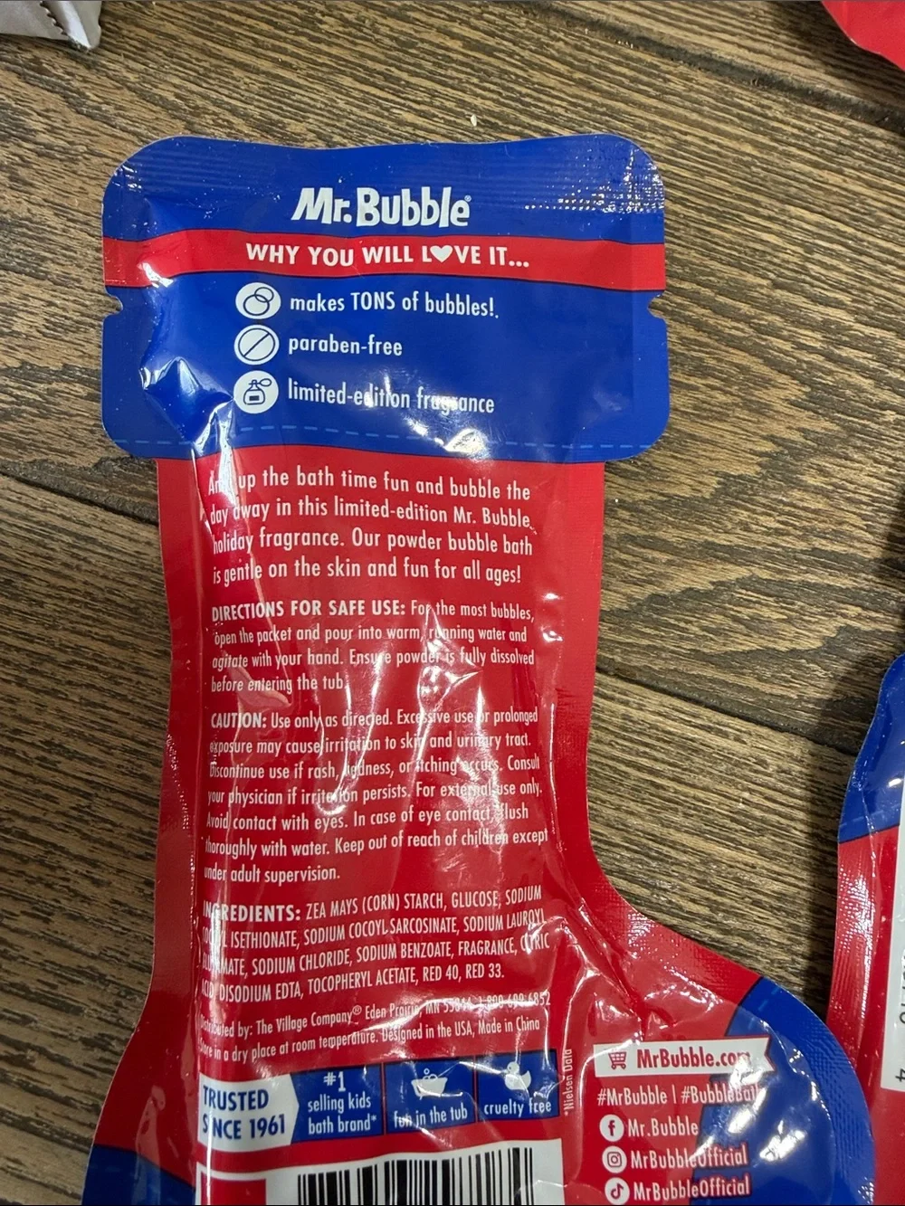 (43) Mr. Bubble Powder Bubble Bath Single-Use Packets Strawberry, Grape, Berry